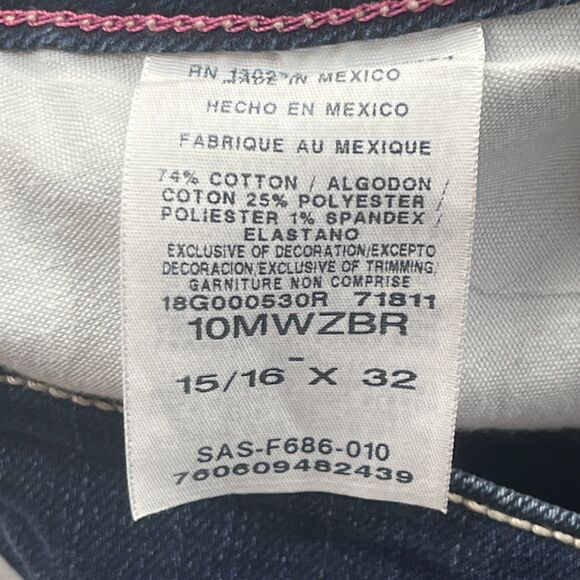 Wrangler Jeans Womens 15 / 16 32" Blue Denim Booty Up Technology Bootcut 10MWZBR - Picture 8 of 13